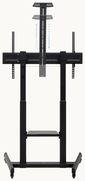 TooQ “AQUILES” Soporte de Suelo con Ruedas con Regulación de Altura para Pantallas 60"-100". Negro - detalle