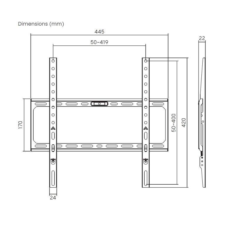 AISENS Soporte Eco Ultra Delgado Para Monitor/TV 45Kg de 32-75". Negro - detalle