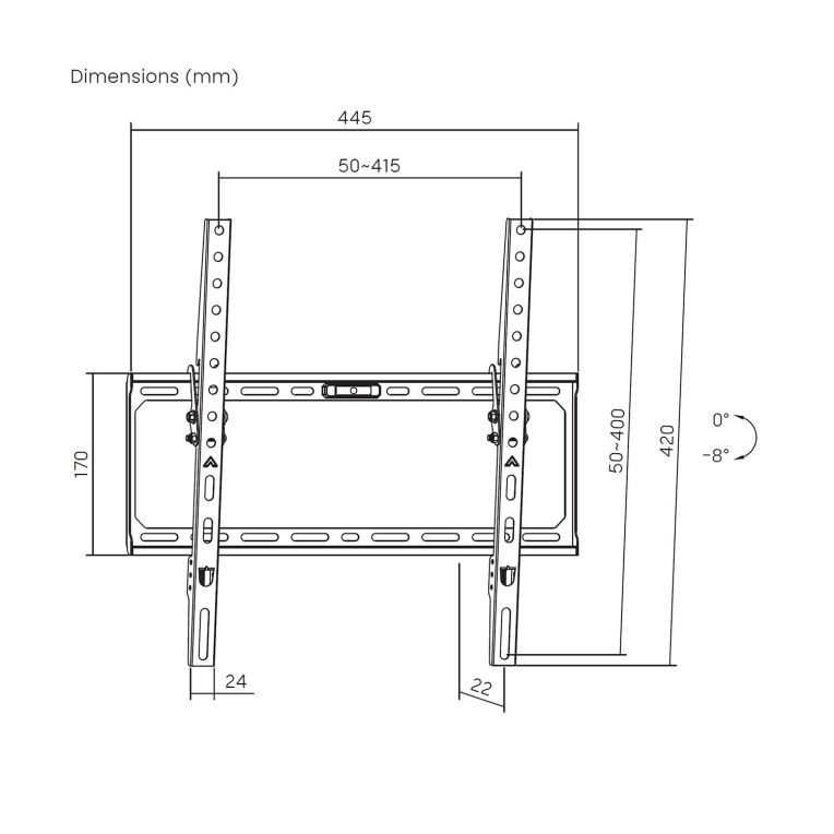 AISENS Soporte Eco Inclinable Para Monitor/TV 45Kg de 32-75". Negro - detalle