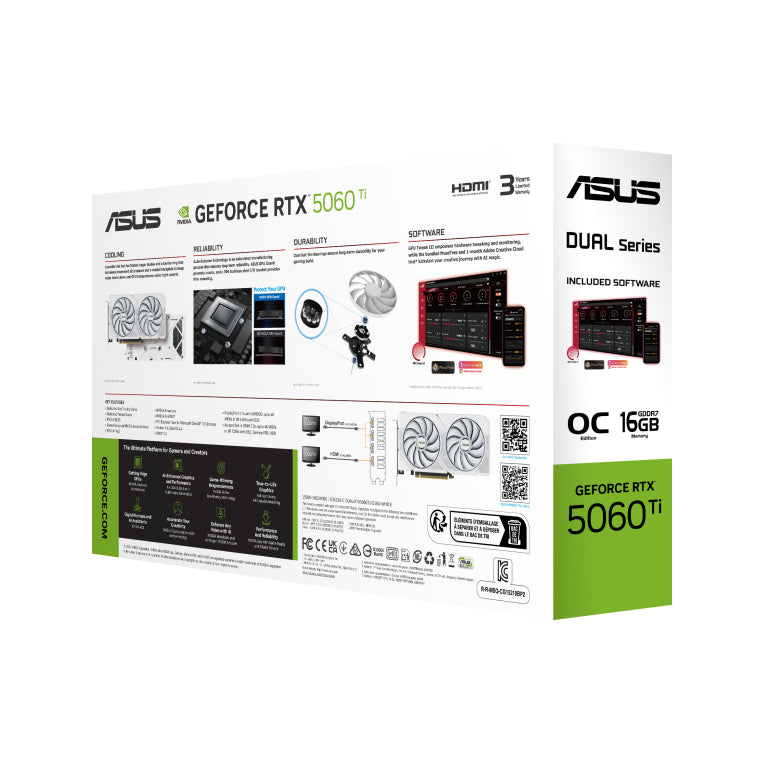 ASUS Dual -RTX5060TI-O16G-BLANCO NVIDIA GeForce RTX 5060 Ti 16 GB GDDR7