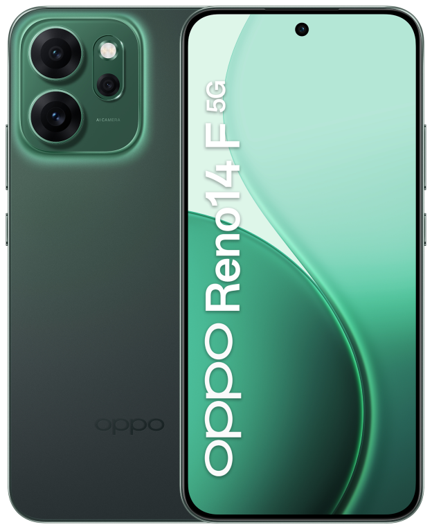 OPPO 14 F 5G Reno14 F 5G 16.7 cm (6.57") SIM doble Android 15 USB Tipo C 8 GB 256 GB 6000 mAh Verde - detalle