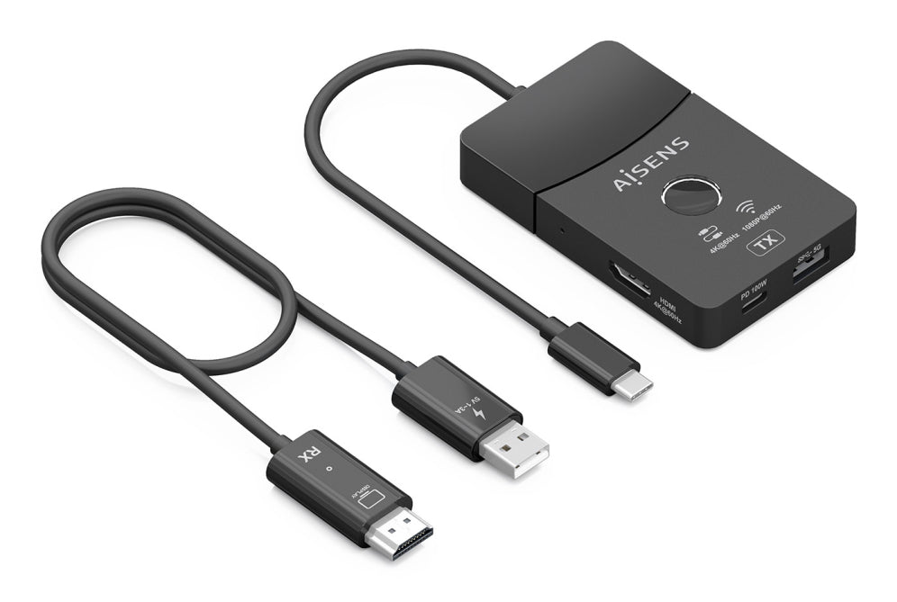 AISENS ASWL-H2KDC30M05-BK base para portátil y replicador de puertos Inalámbrico y alámbrico USB 3.2 Gen 1 (3.1 Gen 1) Type-C