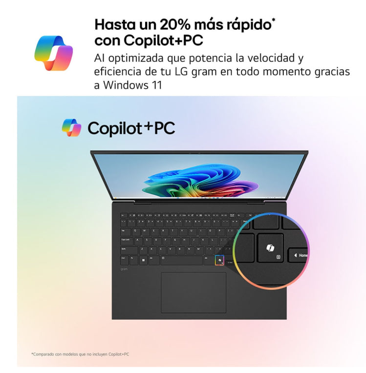 LG Gram 15Z80T-G.AU88B ordenador portatil AMD Ryzen AI 7 350 Portátil 39.6 cm (15.6") Full HD 32 GB LPDDR5x-SDRAM 1 TB SSD Wi-Fi 6E (802.11ax) Windows 11 Home Español Negro