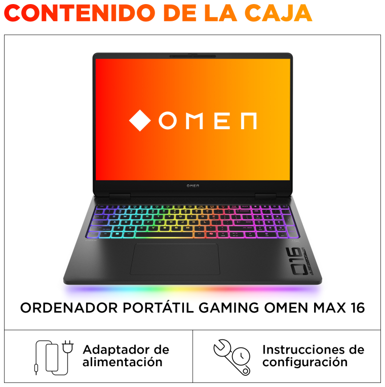 HP OMEN MAX Gaming 16-ak0001ns Copilot+ PC AMD Ryzen AI 9 375 Portátil 40.6 cm (16") WQXGA 32 GB DDR5-SDRAM 1 TB SSD NVIDIA GeForce RTX 5070 Ti Wi-Fi 7 (802.11be) Windows 11 Home Negro - detalle