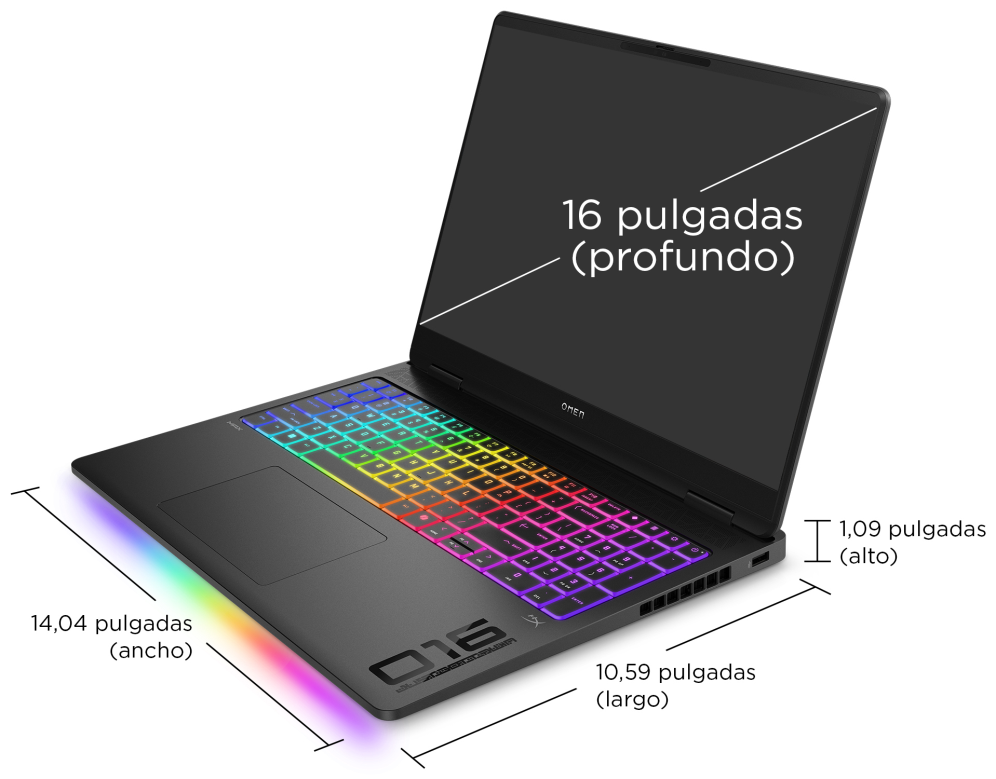 HP OMEN MAX Gaming 16-ak0001ns Copilot+ PC AMD Ryzen AI 9 375 Portátil 40.6 cm (16") WQXGA 32 GB DDR5-SDRAM 1 TB SSD NVIDIA GeForce RTX 5070 Ti Wi-Fi 7 (802.11be) Windows 11 Home Negro - detalle