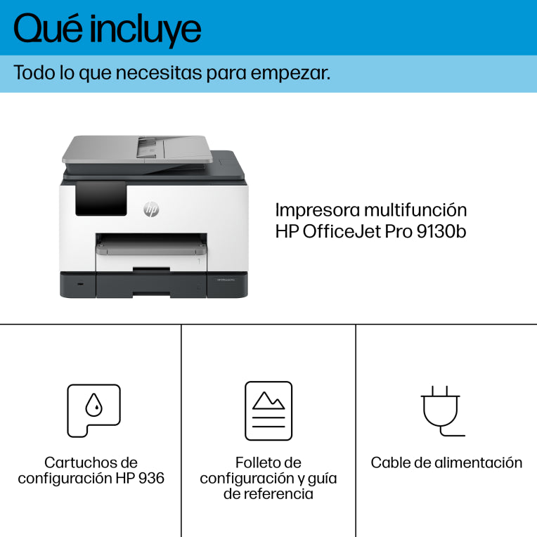 HP OfficeJet Pro 9130b Inalámbrico All-in-One Color Impresora. Impresión a doble cara; Copiadora y escáner