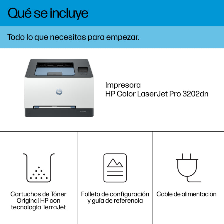 HP LaserJet Pro 3202dn Color Impresora. Solo Ethernet; A doble cara