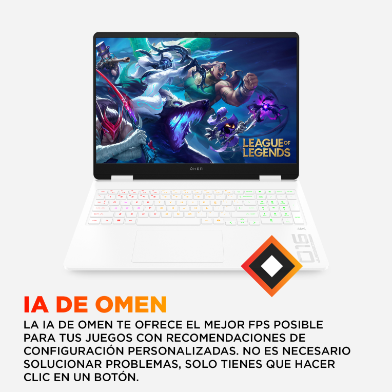 HP OMEN Gaming 16-am0045ns Intel® CoreT i9 i9-14900HX Portátil 40.6 cm (16") 2K 32 GB DDR5-SDRAM 1 TB SSD NVIDIA GeForce RTX 5060 Wi-Fi 6 (802.11ax) FreeDOS Blanco - detalle