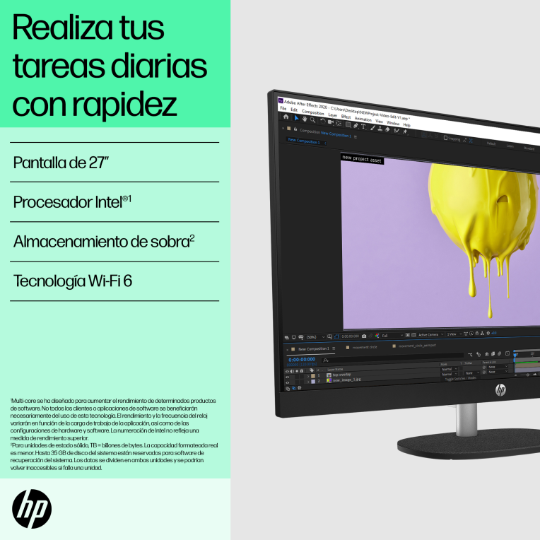 HP All-in-One 27-cr0090ns Intel® Core™ i5 i5-1335U 68.6 cm (27") 1920 x 1080 Pixeles PC todo en uno 16 GB DDR4-SDRAM 512 GB SSD FreeDOS Wi-Fi 6 (802.11ax) Blanco - detalle