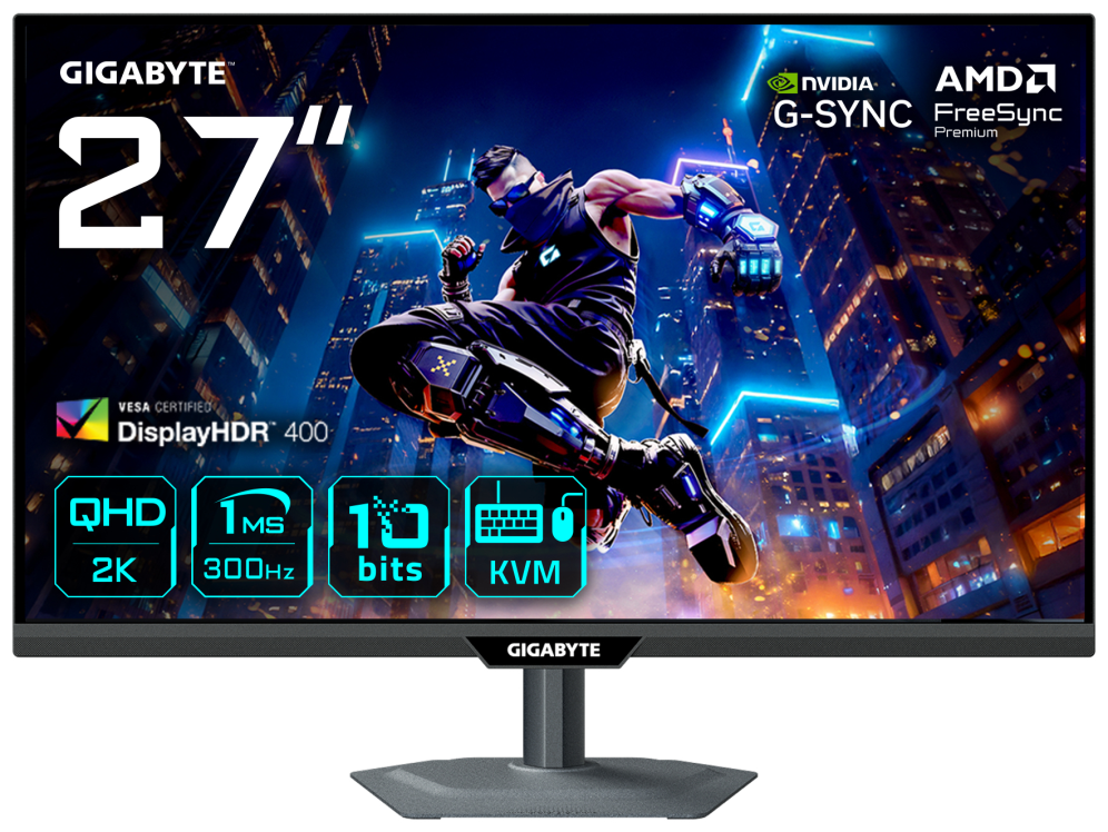 GIGABYTE M27Q3 Monitor Gaming 27" QHD - detalle