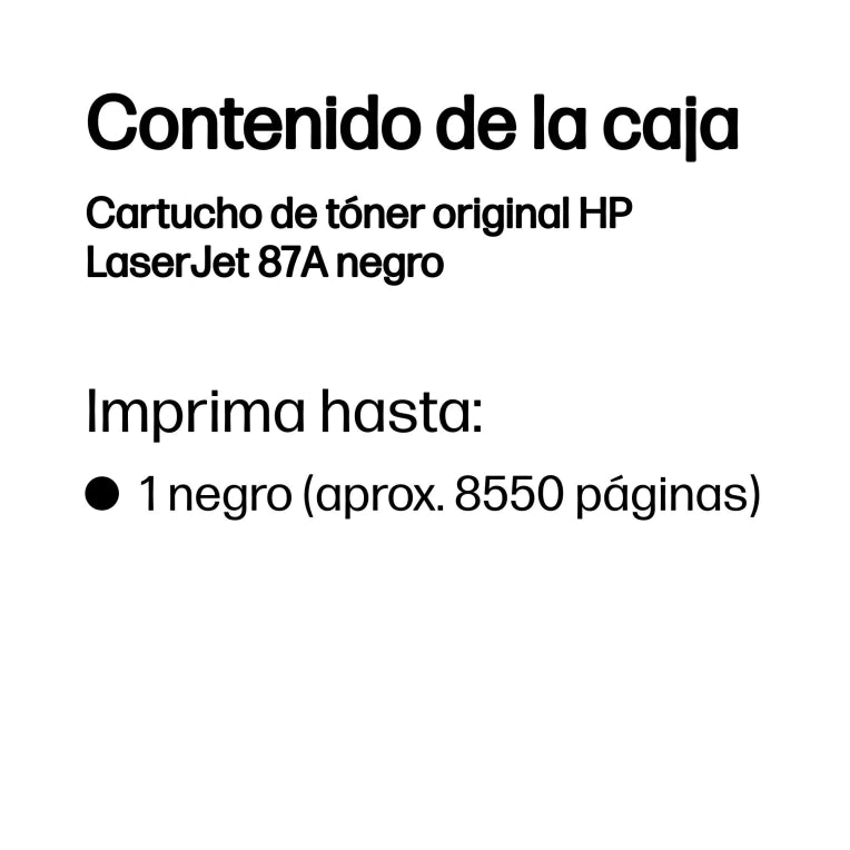 HP Cartucho de tóner original LaserJet 87A negro