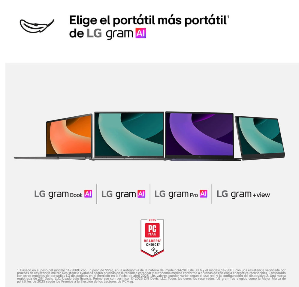 LG Gram 15Z80T-G.AS58B ordenador portatil Copilot+ PC AMD Ryzen AI 5 340 Portátil 38.1 cm (15") Full HD 16 GB LPDDR5-SDRAM 1 TB SSD Wi-Fi 6E (802.11ax) Windows 11 Home Español Negro