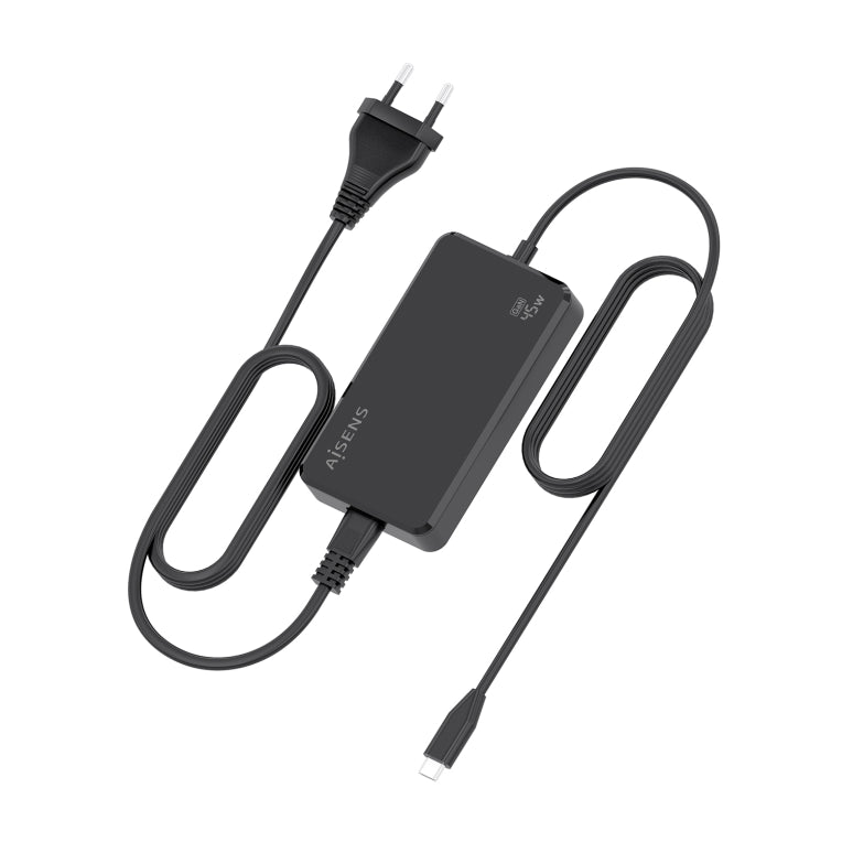 AISENS Carregador De Sobretaula GaN 45W PD3.0 1xUSB-C 1.8m. Negre