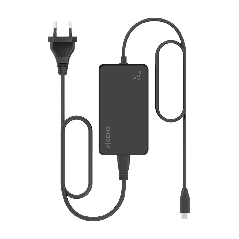 AISENS Cargador De Sobremesa GaN 45W PD3.0 1xUSB-C 1.8m. Negro - detalle