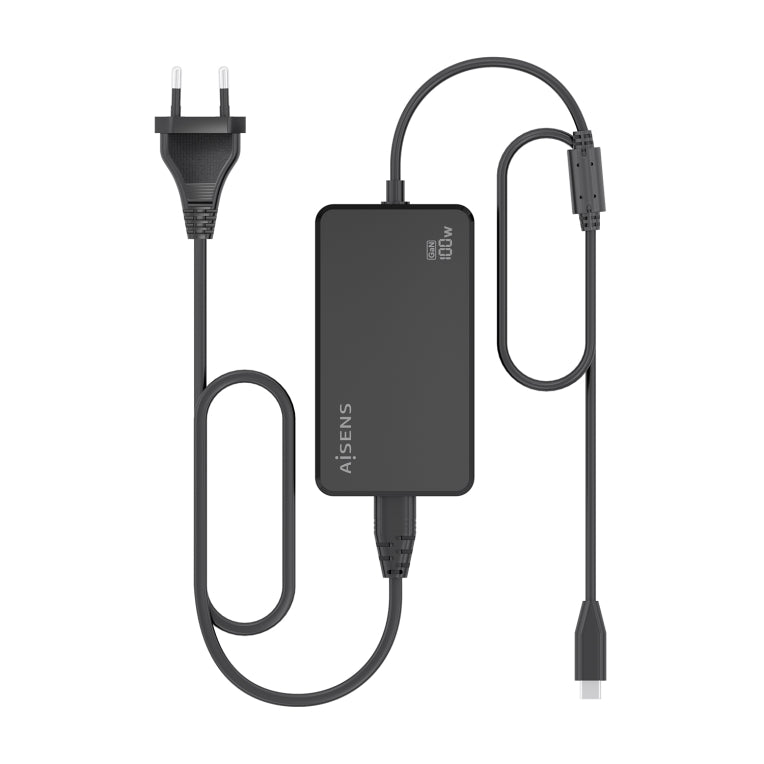 AISENS Carregador De Sobretaula GaN 100W PD3.0 1xUSB-C 1.8m. Negre