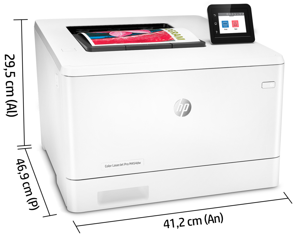 HP LaserJet Pro M454dn Color Impresora. Solo Ethernet; A doble cara - detalle