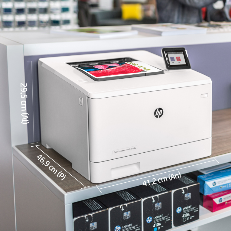HP LaserJet Pro M454dn Color Impresora. Solo Ethernet; A doble cara - detalle