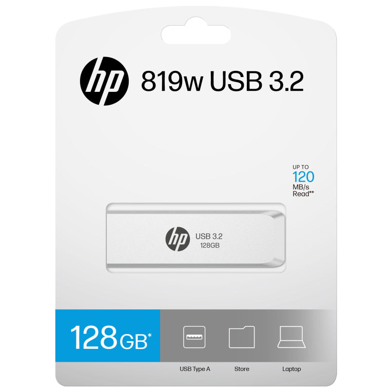 HP HPFD819W-A-128 unidad flash USB 128 GB USB tipo A 3.2 Gen 2 (3.1 Gen 2) Plata