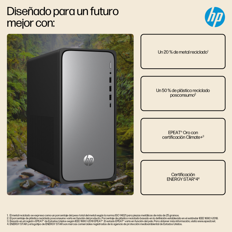 HP OmniDesk M02-0021ns Intel® Core™ i5 i5-14400 16 GB DDR5-SDRAM 1 TB SSD FreeDOS Torre PC Plata - detalle