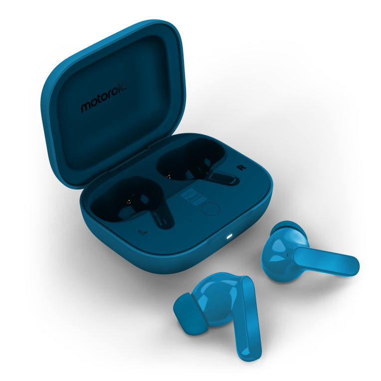 Auriculares intraauriculares Motorola Moto Buds Bass True Wireless Stereo (TWS) para chamadas/música, Bluetooth, azul