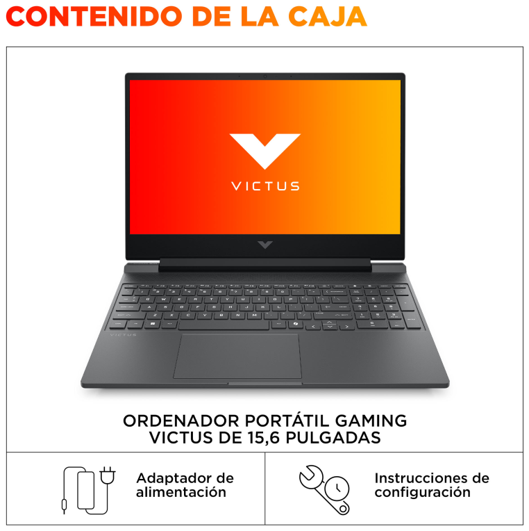 HP Victus Gaming 15-fa2081ns Intel® Core™ i7 i7-14650HX Portátil 39.6 cm (15.6") Full HD 16 GB DDR5-SDRAM 512 GB SSD NVIDIA GeForce RTX 4050 Wi-Fi 6 (802.11ax) FreeDOS Negro - detalle