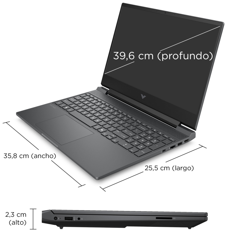 HP Victus Gaming 15-fa2081ns Intel® Core™ i7 i7-14650HX Portátil 39.6 cm (15.6") Full HD 16 GB DDR5-SDRAM 512 GB SSD NVIDIA GeForce RTX 4050 Wi-Fi 6 (802.11ax) FreeDOS Negro - detalle
