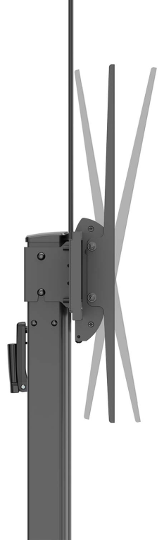 AISENS Soporte De Suelo Eco Con Ruedas Y Manivela. Bandeja Para DVD Y Soporte De Camara Para Monitor/TV 120kg De 60"-100". Negro - detalle