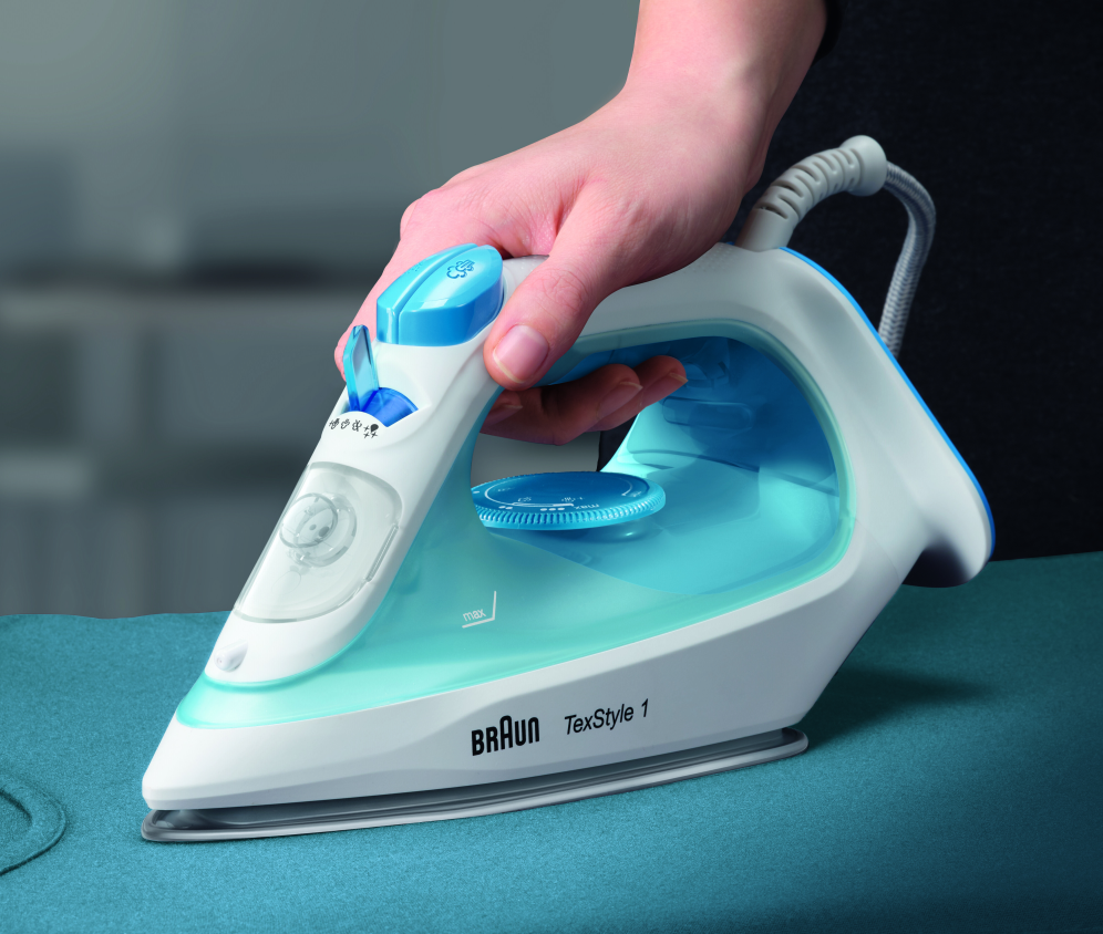 Braun TexStyle 1 SI1050BL Plancha a vapor Suela de cerámica 2000 W Azul. Blanco - detalle
