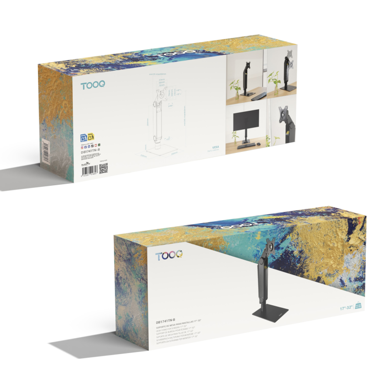 TooQ Soporte de mesa para pantallas 17”-32”. Negro - detalle
