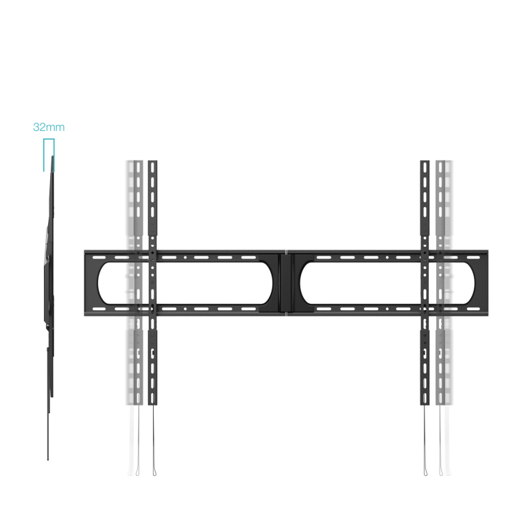 TooQ Soporte Fijo de Pared para Pantallas 37”-140”. Negro - detalle