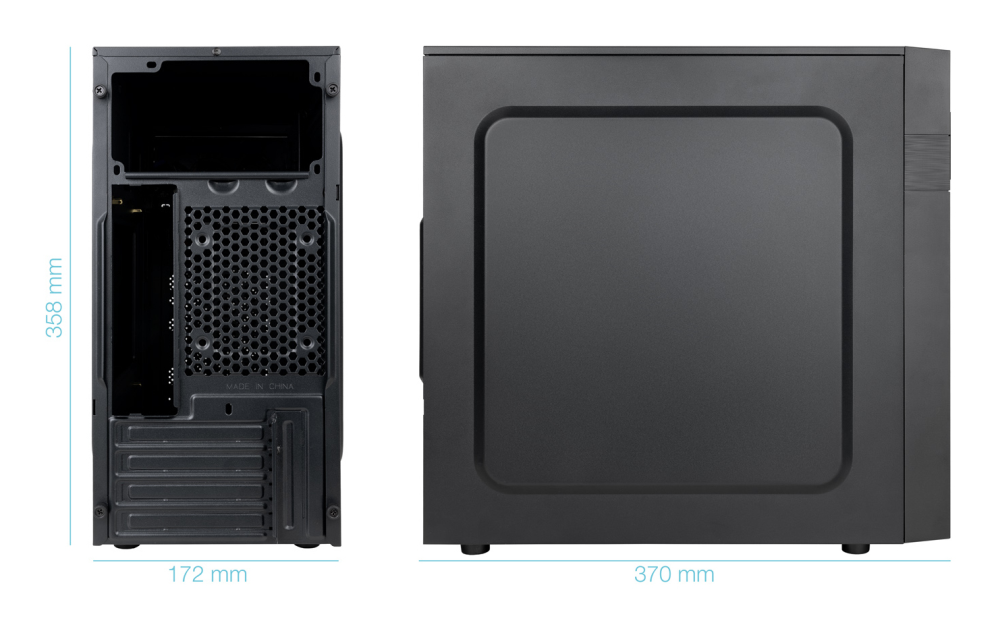 TooQ Caja Minitorre Micro-ATX “ISOBOX ULTRA”. Negra - detalle