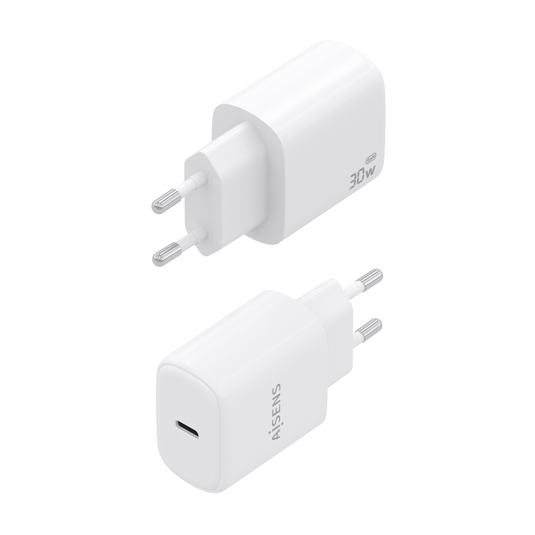 AISENS Cargador GaN 30W. 1xUSB-C PD3.0. Blanco - detalle