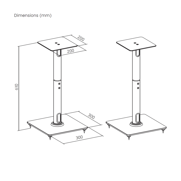 AISENS Soporte Universal De Suelo Para Altavoces. Negro - detalle