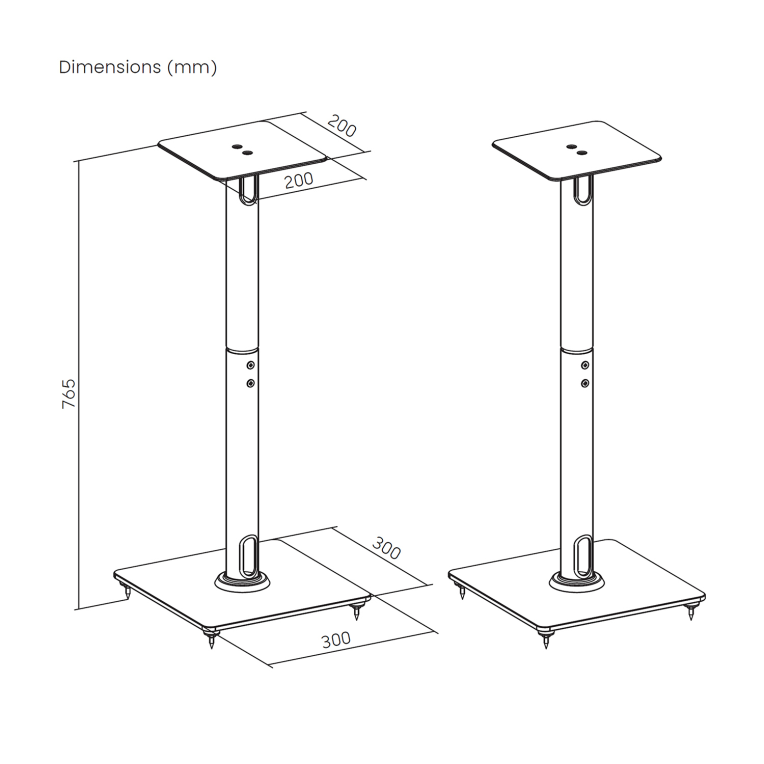AISENS Soporte Universal De Suelo Para Altavoces. Negro - detalle