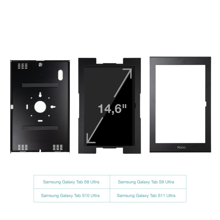 TooQ Marco Antirrobo para Tablets de 14.6”. Negro - detalle