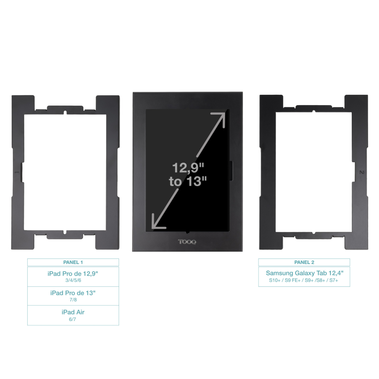 TooQ Marco Antirrobo para Tablets de 12.4” a 13”. Negro - detalle