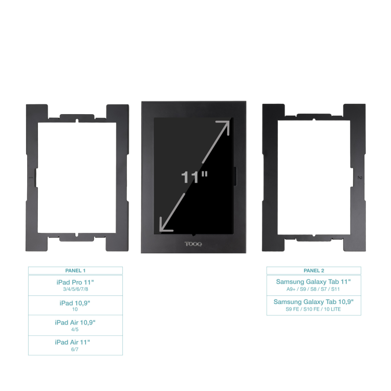 TooQ Marco Antirrobo para Tablets de 11”. Negro - detalle
