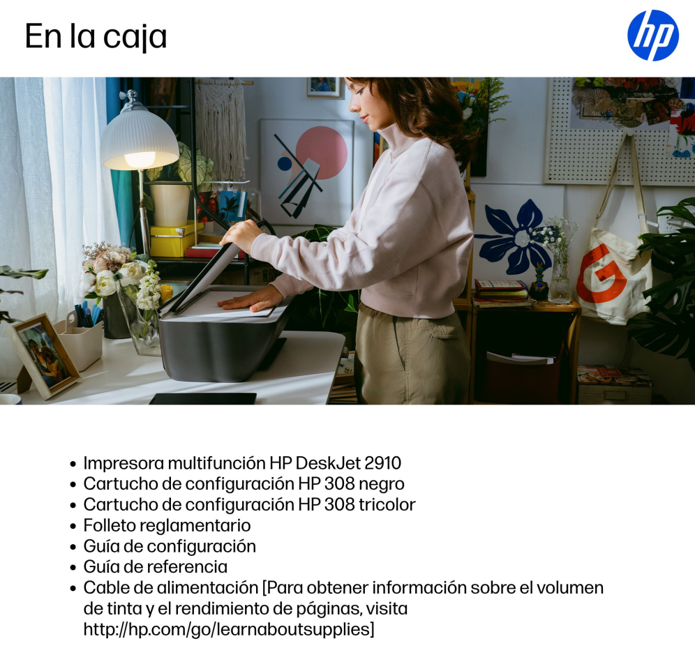 HP DeskJet 2910 Inalámbrico All-in-One Color Impresora - detalle