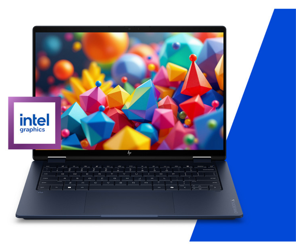 HP OmniBook X Flip 2-in-1 Laptop Next Gen AI 14-kb0013ns Copilot+ PC Intel Core Ultra 9 386H 35.6 cm (14") Pantalla táctil 2K 32 GB LPDDR5x-SDRAM 1 TB SSD Wi-Fi 7 (802.11be) Windows 11 Home Azul - detalle