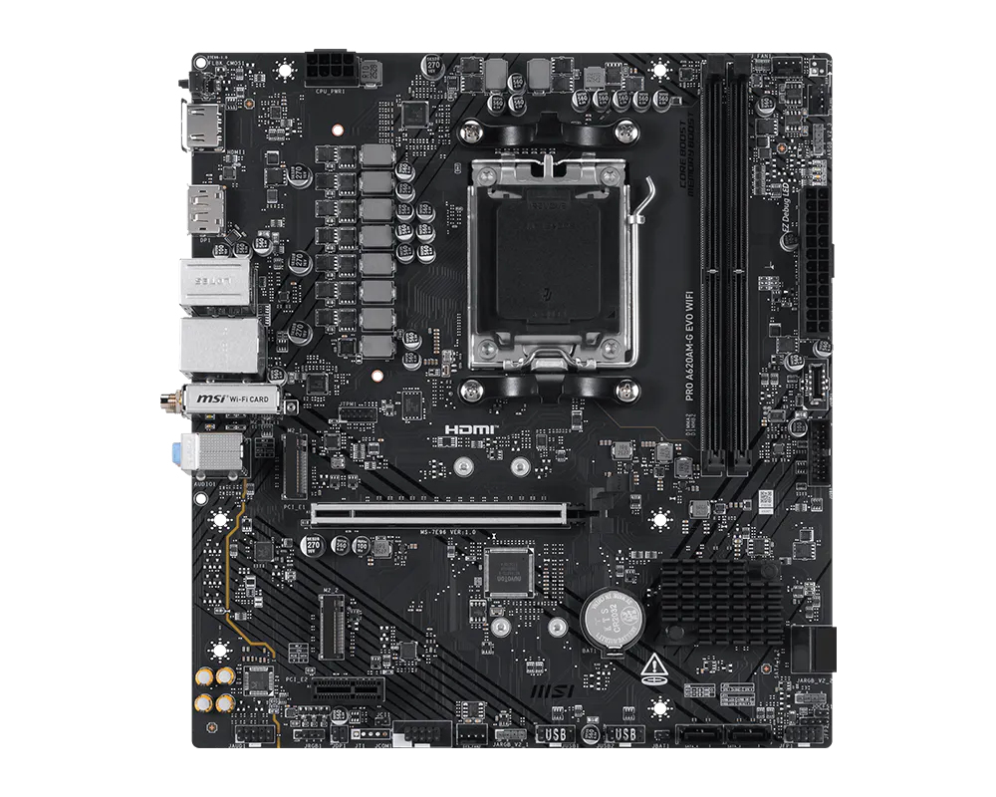 MSI Pro A620AM-G EVO WIFI AMD A620A Zócalo AM5 micro ATX - detalle