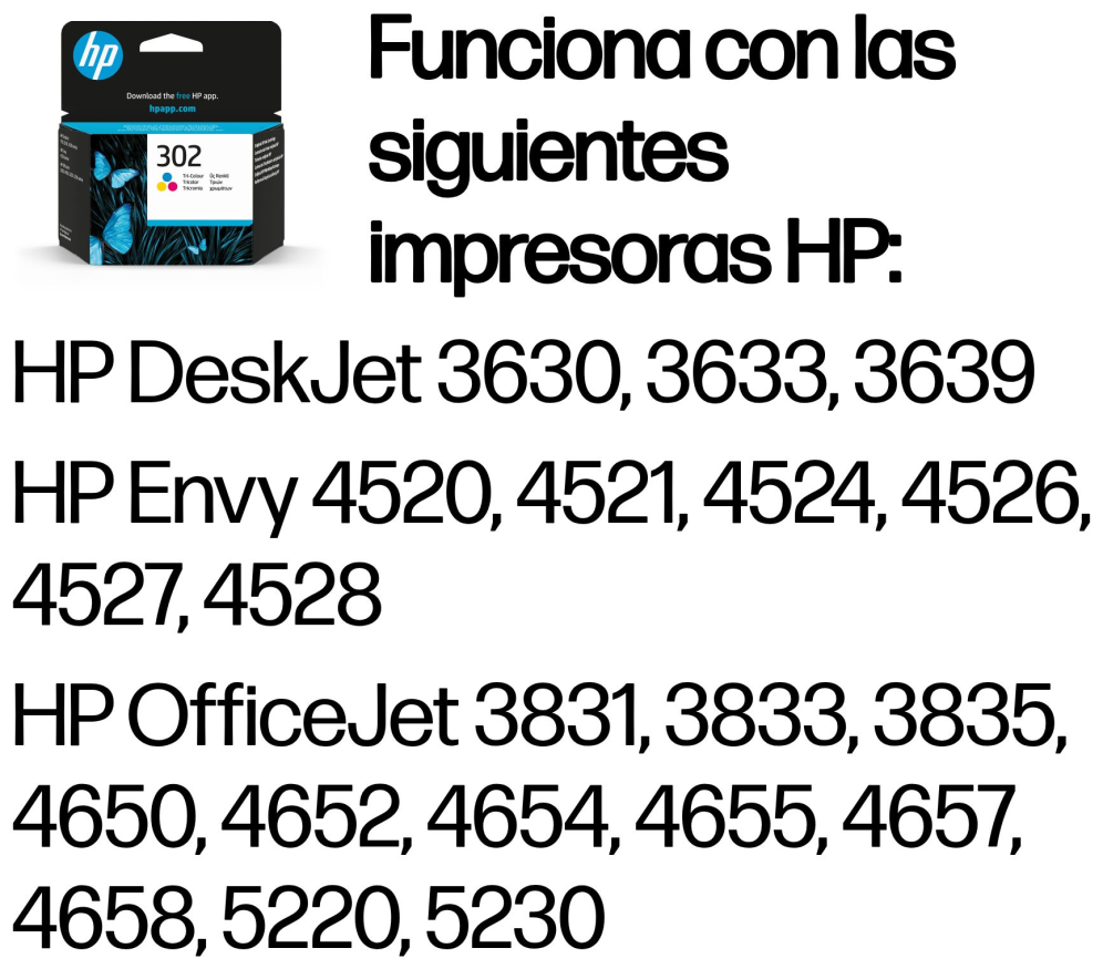 HP Cartucho de tinta original 302 tricolor - detalle