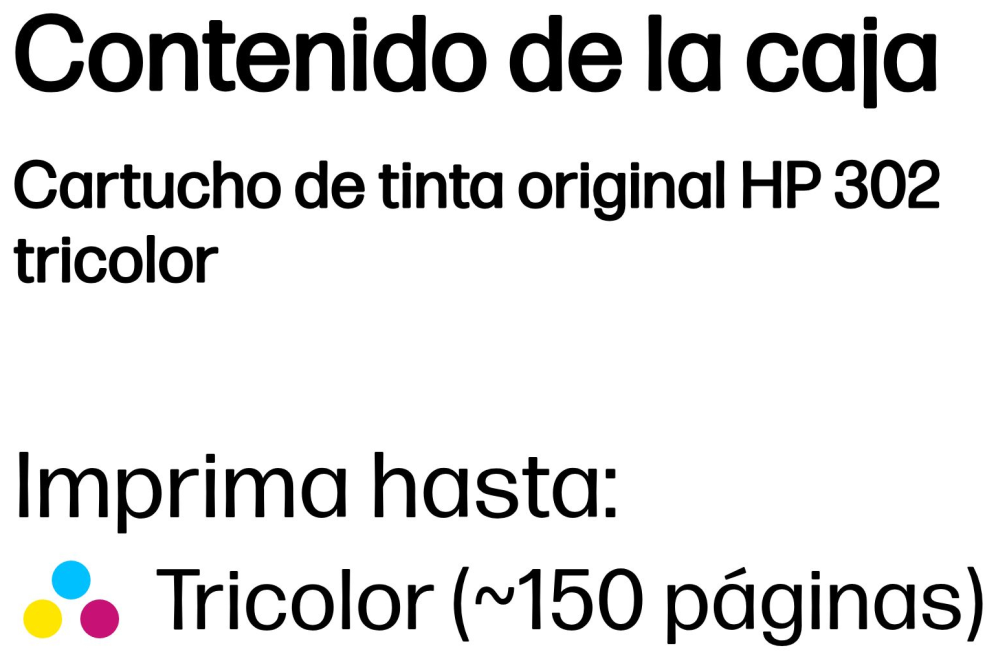 HP Cartucho de tinta original 302 tricolor - detalle