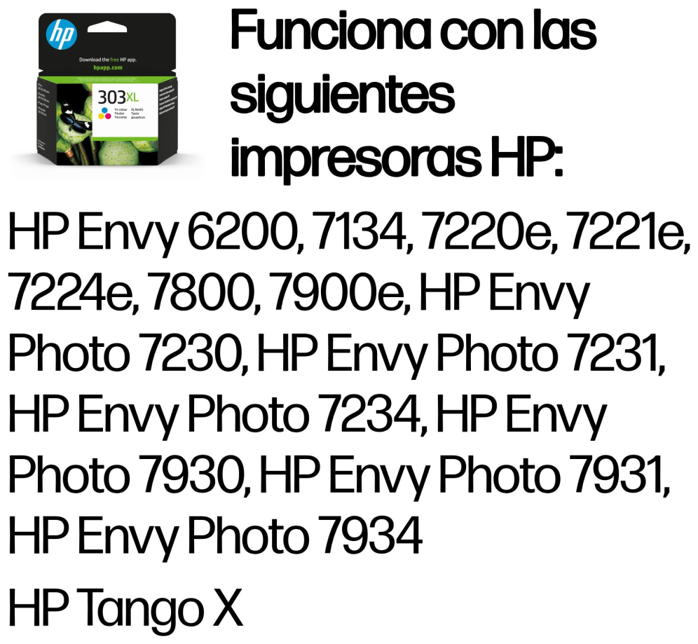 HP Cartucho de tinta Original 303XL tricolor de alta capacidad - detalle