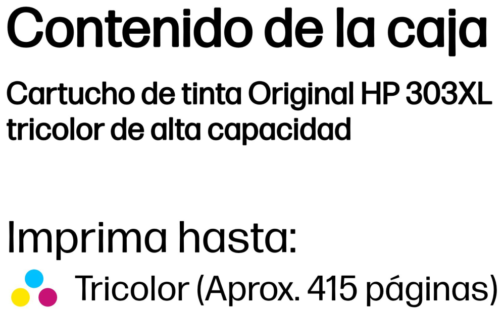 HP Cartucho de tinta Original 303XL tricolor de alta capacidad - detalle