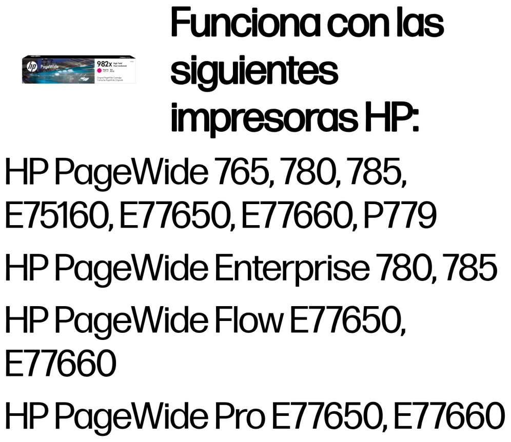 HP Cartucho PageWide 982X Original de alta capacidad magenta - detalle