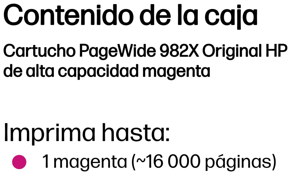 HP Cartucho PageWide 982X Original de alta capacidad magenta - detalle