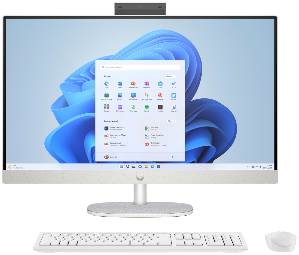 HP 27 inch All-in-One 27-cr0130ns PC Intel® Core™ i5 i5-1335U 68.6 cm (27") 1920 x 1080 Pixeles 8 GB DDR4-SDRAM 512 GB SSD FreeDOS Wi-Fi 6 (802.11ax) Blanco - detalle