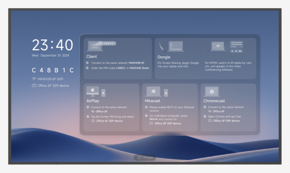 MAXHUB ND98CMB pantalla de señalización Pantalla plana para señalización digital 2.49 m (98") LED Wifi 500 cd / m² 4K Ultra HD Negro Procesador incorporado Android 24/7 - detalle