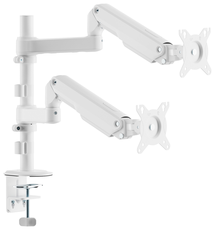 AISENS Soporte de Mesa Eco Contrapeso Giratorio e Inclinable para Monitor/TV 9kg (3 PIVOTES. 2 BRAZOS) de 17-32. Blanco - detalle