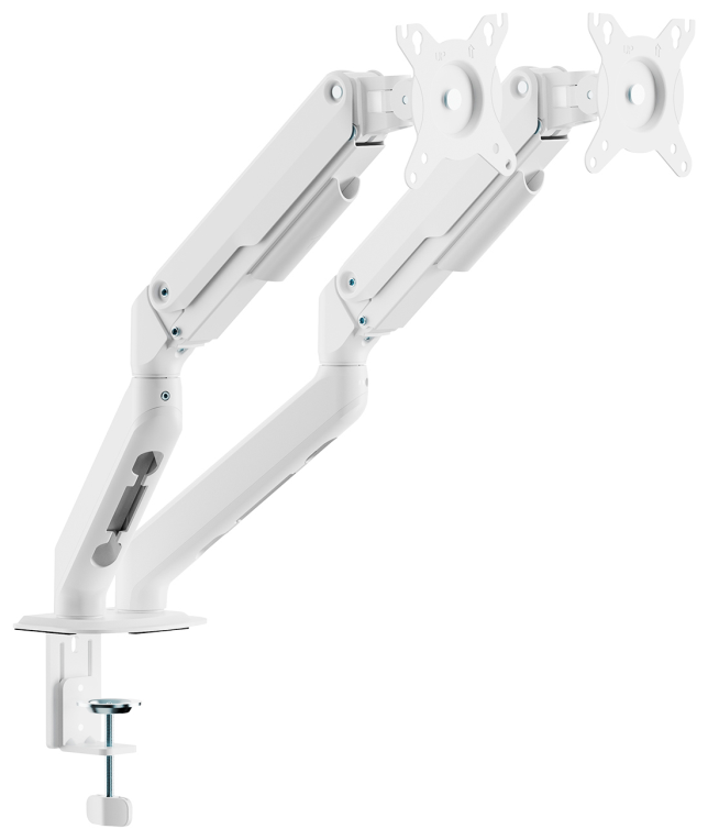 AISENS Soporte de Mesa Eco Contrapeso Giratorio e Inclinable para Monitor/TV 9kg (3 PIVOTES. 2 BRAZOS) de 17-32. Blanco - detalle